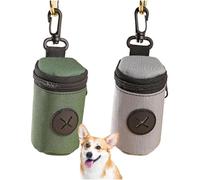 Dispensador Bolsa Perro,2PCS Dispensador de Tela Bolsas Caca Perro Soporte para Bolsas de Excremento de Perros Portador de bolsa de caca de(Gris Verde)