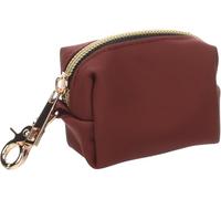 Dispensador bolsas caca perro - Mirko Burdeos - PU - con cremallera y mosquetón - diseño elegante - incluye 1 rollo con 20 bolsas (220 x 320 mm) - Flamingo