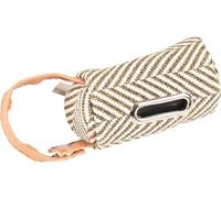 Dispensador bolsas caca perro - Twil Marrón - nailon - con cremallera y correa de cuero con broche - compacto y duradero - incluye 1 rollo con 20 bolsas (220 x 320 mm) - Flamingo
