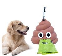 Dispensador Bolsas Cacas Perro, Silicona Portabolsas Excrementos Perros con Mosquetón, Porta Bolsitas Caca Perro con Forma de Caca, Accesorios para Mascotas