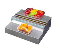 Dispensador Comercial de Film Transparente, Dispensador Manual de Film para Alimentos con Cortador Deslizante, Máquina de Envasado Manual con Film Estirable y Plataforma de Doble Eje