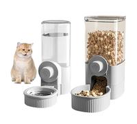 Dispensador Comida Automatico de Agua: PRITOK 2 Piezas Alimentador Automatico de Mascotas, Bebedero y Comedero, Dispensador de Comida Colgante para Gatos, Perros