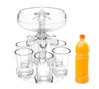 Dispensador de 6 vasos de chupito | Dispensador de cóctel vertedor de 6 chupitos, divertido soporte de vasos de chupito acrílico, dispensador de bebidas, suministros, accesorios de bar para el hogar