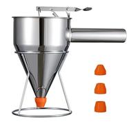 Dispensador De - Accesorios Para Hornear Cupcakes | Embudos Dispensadores De Para Panqueques De Acero Inoxidable, Con Soporte, Gofres O Cualquier Producto Horneado, Dispensadores De Mezcla