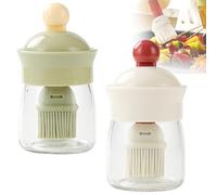 Dispensador de aceite con cepillo Botella de silicona con cepillo para aceite Botella de vidrio con cepillo para untar de silicona para cocinar vinagre Salsa Barbacoa Parrilla Freír (Mix)