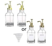 Dispensador de aceite de café de vidrio transparente, botellas de loción de aceite esencial, dispensadores de jabón de prensa manual, contenedores fáciles de usar