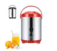 Dispensador de Agua Caliente Comercial, 6-12L Termo de Agua Acero Inoxidable con Grifo, Mantiene Calor 10-12 Horas, para Café, Té, Leche, Oficina, Cafetería, Eventos