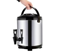 Dispensador de agua caliente de acero inoxidable con grifo, barril de bebidas aislado de doble pared para café, té, leche, jarra térmica para catering, oficina, hotel, fiesta