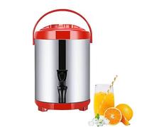 Dispensador de agua caliente de acero inoxidable con grifo, urna de café comercial de 8 L, termostato aislado, caldera de agua, urna de catering durante 1012 horas, color rojo