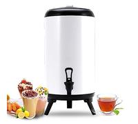 Dispensador de agua caliente de acero inoxidable, termo para bebidas de 6 a 12 litros con grifo y asa portátil, enfriador de café y té con doble aislamiento para oficinas, catering, hoteles y fiesta