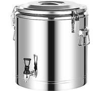 Dispensador de agua caliente de gran capacidad, urna de catering aislada de acero inoxidable de 60 litros con grifo para uso comercial y doméstico, ideal para café, jugo, leche y té