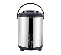 Dispensador de agua caliente y fría de 8 litros, hervidor termostato, cubo dispensador de bebidas calientes y frías isoterma, dispensador de bebidas de acero inoxidable (8L-color aci