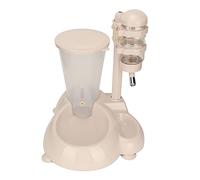 Dispensador de agua colgante para mascotas, botella de agua automática para perros y gatos con cuenco de comida, bebedero giratorio para perros y gatos, base antideslizante que evita el pelo húmedo