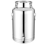 Dispensador de agua de acero inoxidable de 5 litros de grado alimenticio 201 con tapa, sello a prueba de fugas y grifo para almacenamiento de aceite de cocina, vino, bebidas