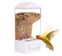 Dispensador de agua de alimentador de aves, automático de aves | Dispensador de alimentador de periquito inteligente Clear | Gran capacidad Anti Spill Food Contipeer, accesorios de jaula para cacatúa,