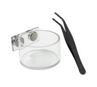 Dispensador de agua de araña - Cuenco magnético para hábitat, juego de cuencos acrílicos con pinzas de precisión, para pequeños reptiles y jaulas de tarántulas - para invertebrados