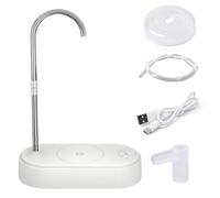 Dispensador de agua de escritorio, 4 W, 6 engranajes, mini bomba de botella de agua inteligente para encimera con luz LED azul, carga USB para el hogar, oficina, viajes al aire libre, camping