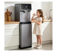 Dispensador De Agua De Pie con Pantalla Digital,Maquina De Agua Fria Y Caliente Montaje Inferior,5 Ajustes De Temperatura,Enfriador De Agua para Hogar, Gris