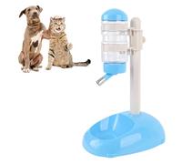 Dispensador de Agua de pie para Mascotas, 500 ml, Cuenco de pie Desmontable Ajustable para Perros y Gatos, Botella de Agua automática (Azul)