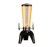 dispensador de agua Dispensador de bebidas Beer Tower de 3L/100oz con tubo de hielo y dispensador de bebidas de licor de mesa de tres espitas for fiesta bebidas(Noir)
