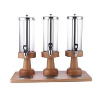 dispensador de agua Dispensador de bebidas con grifo, soporte de madera y espita de acero inoxidable for bebidas y té, 2 uds. bebidas(Color3)