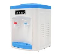 Dispensador de agua eléctrico Pinuox para oficina y hogar, con agua caliente y fría, 220 V, mini, azul, de 18.9 litros, moderno, de polipropileno y acero inoxidable