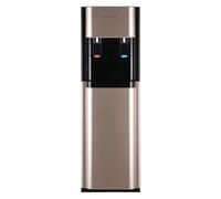 Dispensador de agua - Enfriador frío y caliente de carga inferior con luz indicadora de botella vacía para uso doméstico y de oficina (dorado)