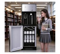 Dispensador De Agua Fría Y Caliente De Pie para Hogar,Escuela | Enfriador De Agua Con Alerta De Bajo Nivel De Agua,Fuente De Agua Moderno,3 Niveles De Temperatura(4-Stage Filtration)