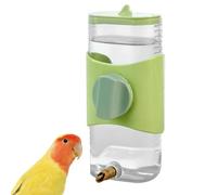 Dispensador de agua para loros, alimentador automático de agua para pájaros de 9.5 onzas con cubierta superior para cacatúas, tortolitos, periquitos