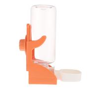 Dispensador de Agua para Mascotas con Ajuste de Posición, 500ml PP Naranja | Perro y Conejo, Instalación Sencilla y Limpieza Fácil, Evita Vuelcos Accidentales en Jaula