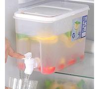 Dispensador de agua para nevera de 4 litros con grifo, dispensador de agua fría de gran capacidad, para jugo de verano, para bebidas de hielo, sin BPA, gran infusor de agua helada, cubo frío para