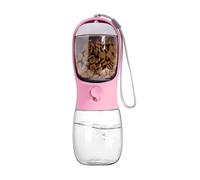 Dispensador de Agua para Perros 300ml/550ml con comedero para Comida Antifugas Sin BPA Material Alimentario Dispensador de Agua para Perros para Exterior Senderismo Viaje(Pink,Small)