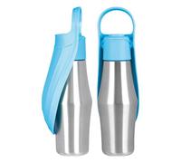 Dispensador de agua para perros - Contenedor portátil de acero inoxidable de 27 oz | Donor Lightweight Faking Prooder Botella Mascotas Compañía con Tazón de viaje Combinado Ayuda al consumo de alcohol