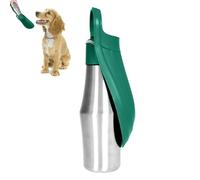 Dispensador de agua para perros, recipiente de acero inoxidable portátil de 27 onzas, dispensador ligero, a prueba de fugas, botella para mascotas con cuenco combinado de viaje, ayuda para beber de