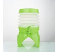 Dispensador de agua plegable con grifo, dispensador de bebidas de plástico portátil plegable de 5.5 L para nevera, fiestas, picnics, al aire libre, camping y viajes, para jugo, cócteles, agua helada