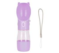 Dispensador de agua portátil para perros, botella de agua para perros, a prueba de fugas, amplia bandeja de agua operación con una sola mano con contenedor de comida para cachorro para exteriores