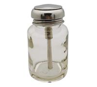 Dispensador de Alcohol con bomba de empuje, botella de vidrio de empuje para removedor de maquillaje y esmalte de uñas, dispensador de bomba de 80ML