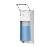 Dispensador de aleación de aluminio con palanca de bomba de pulverización ajustable para jabón y desinfectantes, diseño mate y de montaje en pared para uso en oficinas y áreas públicas (500 ml de