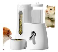 Dispensador de alimentador de hámster, alimentador de hámster y acuarelas - Botella de agua en jaula dispensador automático - 2 en 1 alimentación, contenedor de alimentos sin