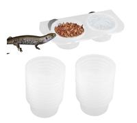 Dispensador De Alimento para Camaleones | Plato De Comida para Geckos con Montaje Magnético - Decoración para Terrario de Fácil Limpieza Que Retiene Agua para Tortugas Acuáticas Camaleones
