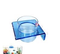 Dispensador de alimento para peces fluorescente, de alimento de acuario, de alimentación de acrílico, guía de pellets de 3,74 x 3,54 pulgadas con diseño flotante, herramienta de