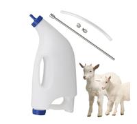 Dispensador de alimentos con manguera de ternero: botella de agua de 4 litros con asa, herramienta para dispensar líquido de ganado, equipo de alimentación para terneros, cabras y corderos