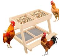 Dispensador De Alimentos Para Pollos - Mesa De Doble Planta Para Gallos,Alimentador De Patos De Madera Hecho A Mano Con 4 Rejillas - Mesa De Alimentación Para Aves Patos Pavos Granja Y Jardín