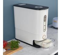 Dispensador de arroz de 12 kg, contenedor de arroz de 26.5 libras con taza medidora de escala, contenedor de almacenamiento de arroz sin BPA con escala de tiempo para organización de arroz en el