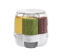 Dispensador de arroz giratorio, dispensador de arroz, cilindro giratorio 360°, caja de cereales resistente a la humedad, 6 rejillas, dispensador de arroz para granos pequeños, dispensador, dispensador