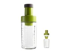 Dispensador de azúcar de vidrio con pico vertedor, recipiente para azúcar con medición automática , tazón dosificador de azúcar, accesorios de barra de café para café, té y repostería (Verde 1 PCS)