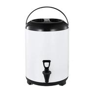 Dispensador de bebidas aislado con grifo, acero inoxidable, transportador de bebidas frías y calientes para leche, té y café, capacidad de 6 litros