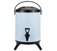 Dispensador de bebidas aislado con grifo, acero inoxidable, transportador de bebidas frías y calientes para leche, té y café, capacidad de 6 litros