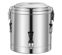 Dispensador de bebidas aislado de acero inoxidable con grifo, urna portátil de agua caliente para té, café, jarra térmica duradera para catering, oficina, fiestas, diseño fácil de limpiar