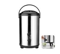 Dispensador de bebidas aislado de acero inoxidable, dispensador de bebidas frías y calientes de doble pared con mango de espiga para café, té, leche, agua caliente
